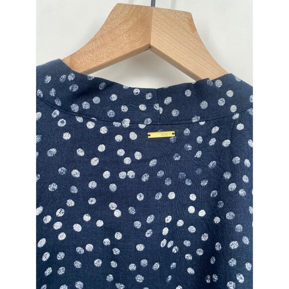 NWT ROXY POLKA DOT OPEN FRONT TIE SHORT SLEEVE TOP SIZE MEDIUM - Picture 4 of 4